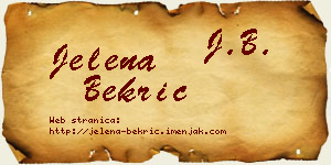 Jelena Bekrić vizit kartica